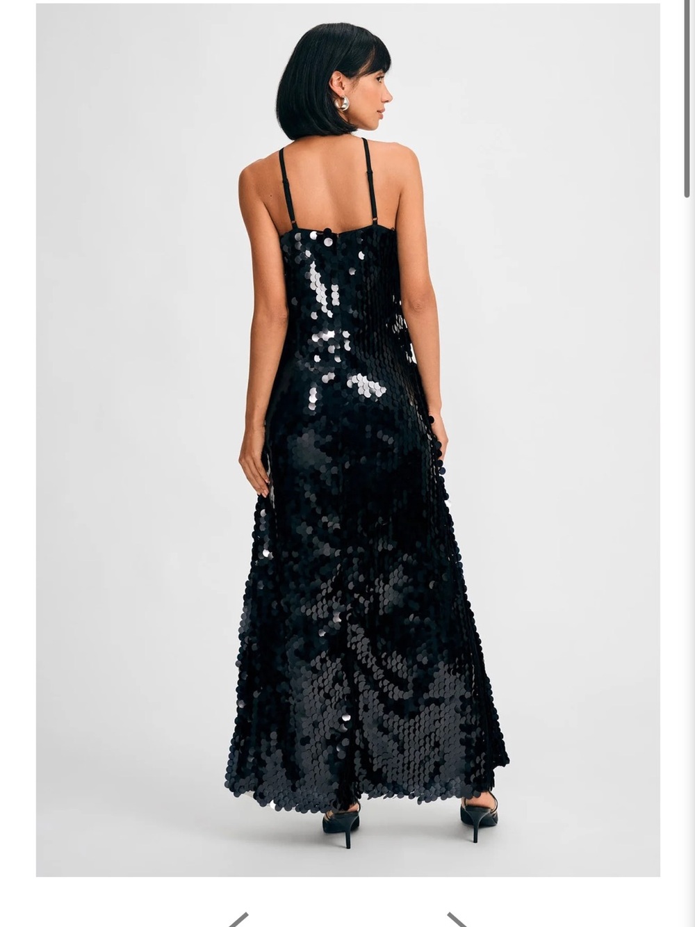 Isaac Mizrahi Paillette Halter Maxi Dress wedding guest dress - Picture 2 of 7